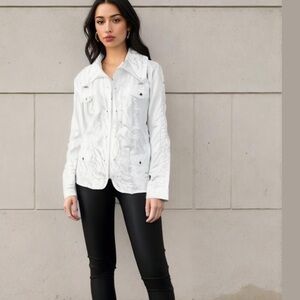 Tanjay White Windbreaker Jacket Medium
